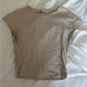 Zara Light Tan Casual Tee